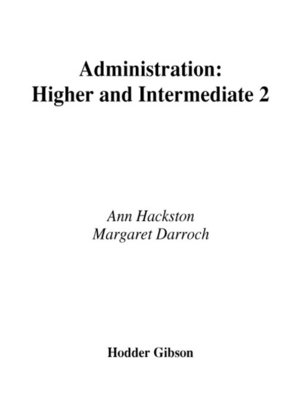 cover image of Higher and Intermediate 2 Administration